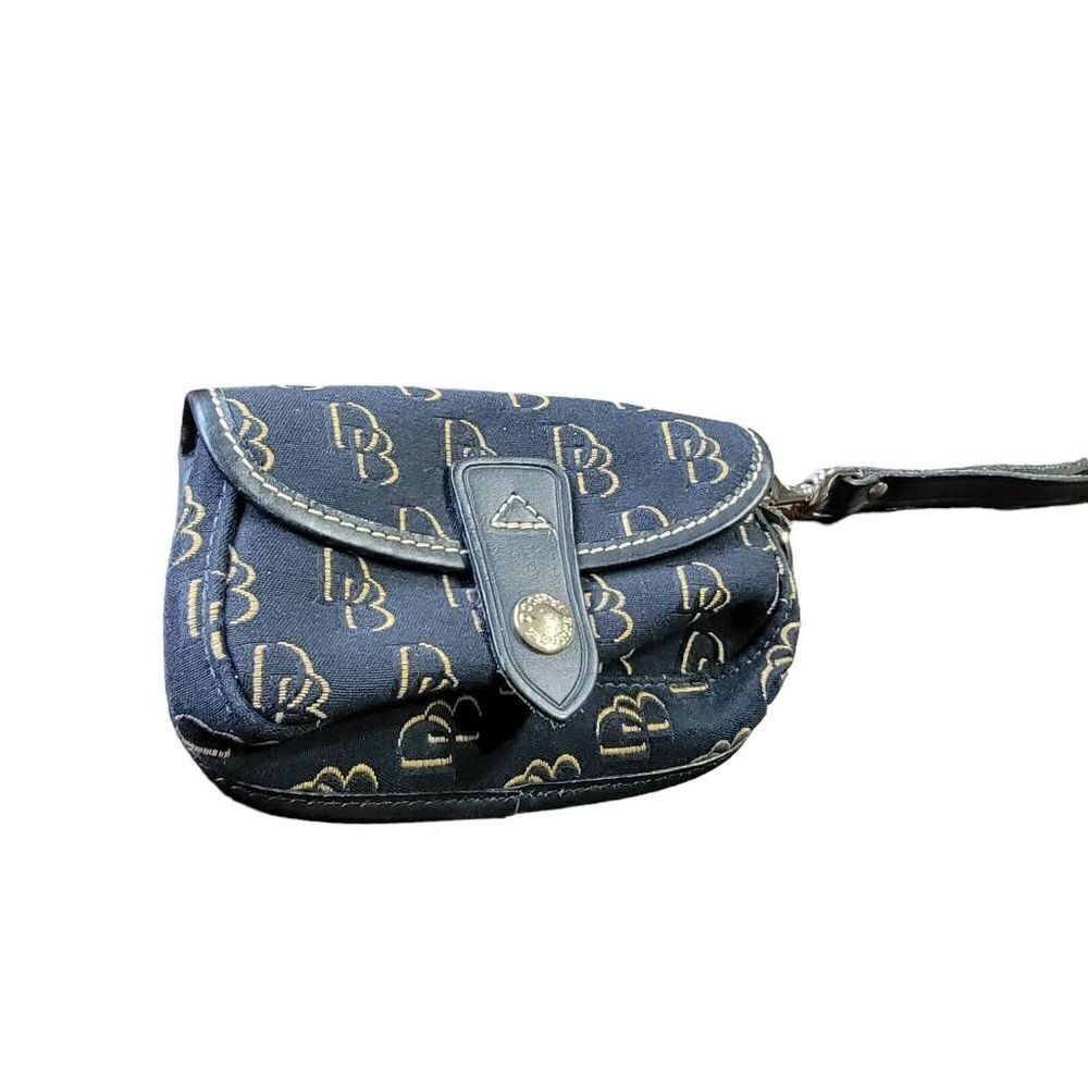 Dooney and Bourke Wristlet Black Gold DB Gold - Picture 3 of 9